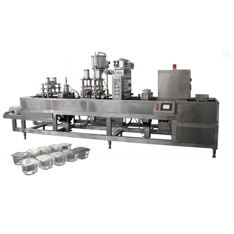 automatic pet plastic liquid water cup forming filling and sealing machine